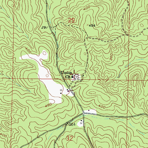 Topographic Map of Union Church, MS