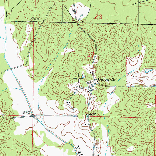 Topographic Map of Union Baptist Church, MS