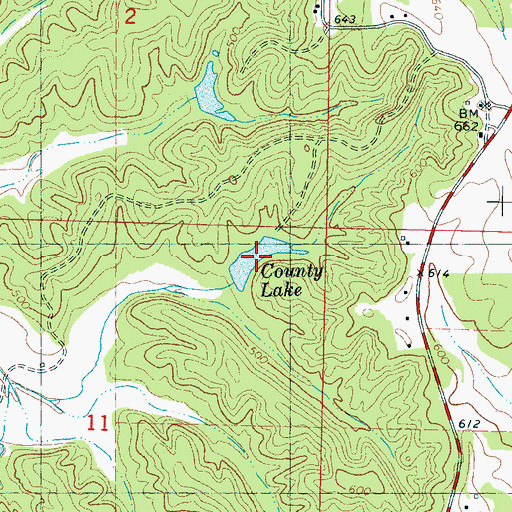 Topographic Map of County Lake, MS