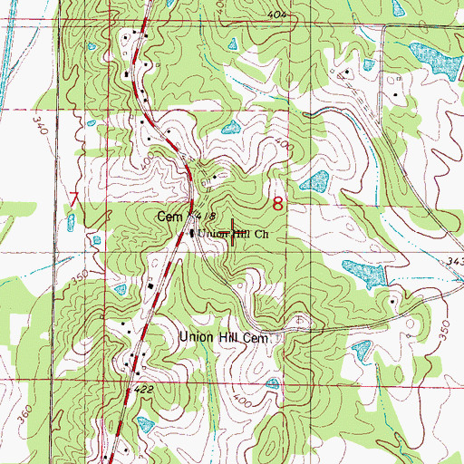 Topographic Map of Union Hill Church, MS