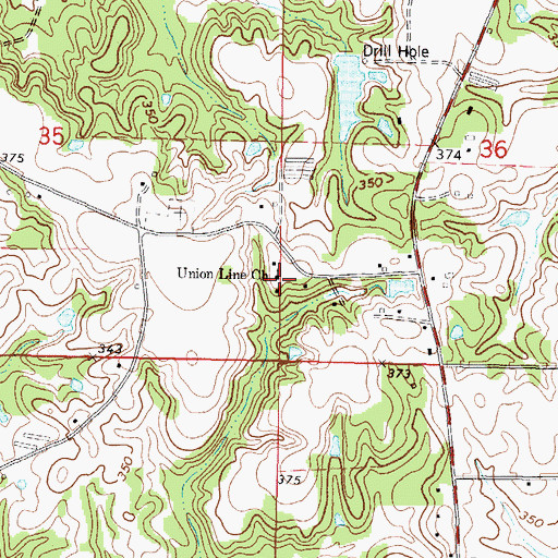 Topographic Map of Union Line Church, MS