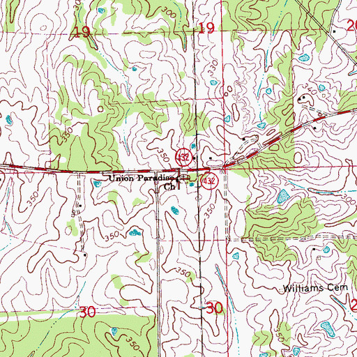 Topographic Map of Union Paradise Church, MS