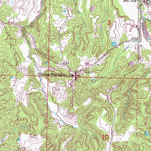 Topographic Map of Union Paradise Church, MS