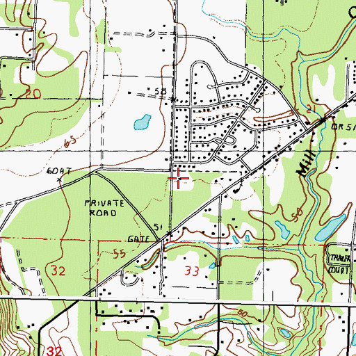 Topographic Map of Union School, MS