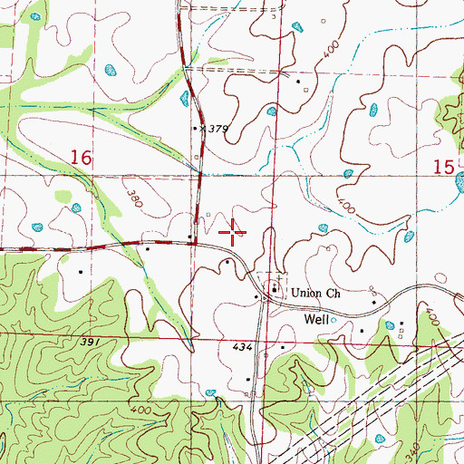 Topographic Map of Union School, MS