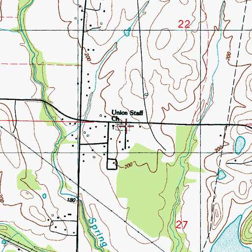Topographic Map of Union Star Missionary Baptist Church, MS