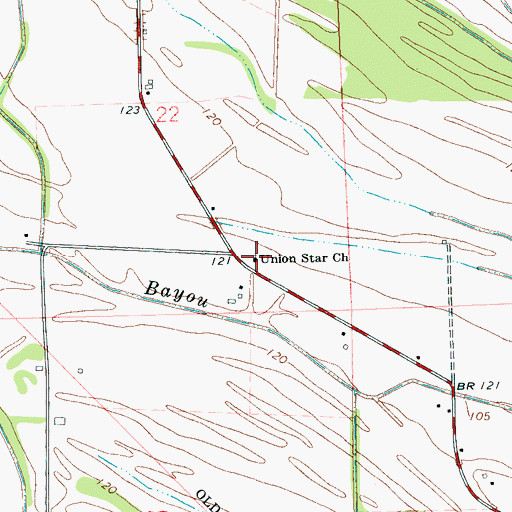 Topographic Map of Union Star Church, MS