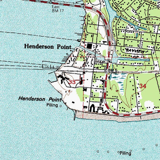 Topographic Map of United State Merchant Marine School, MS