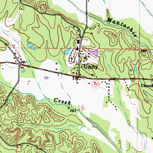 Topographic Map of Unity, MS