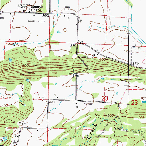 Topographic Map of Moores School (historical), AR