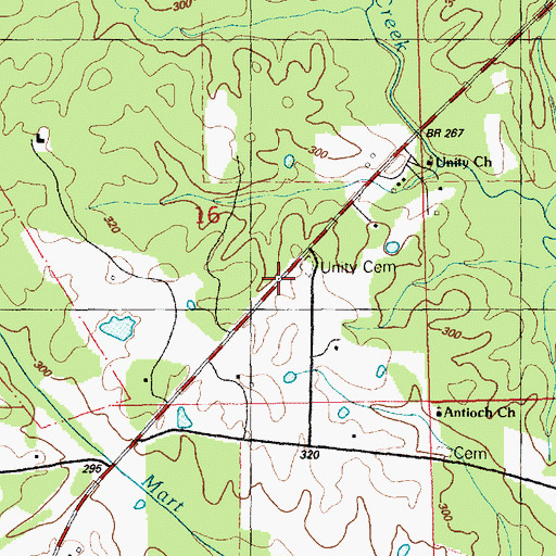 Topographic Map of Unity Cemetery, MS