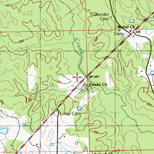 Topographic Map of Unity Church, MS