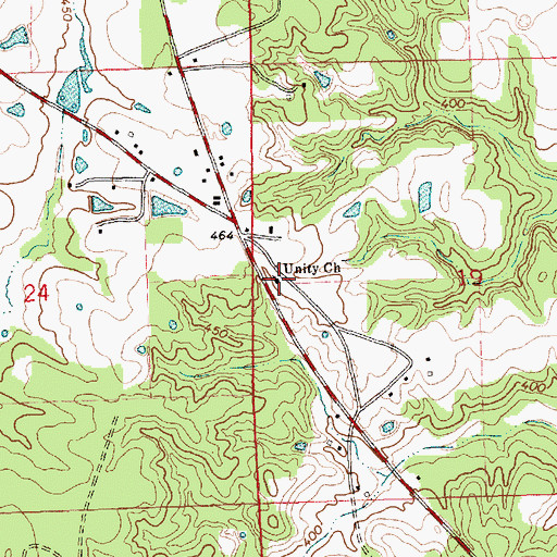 Topographic Map of Unity Church, MS