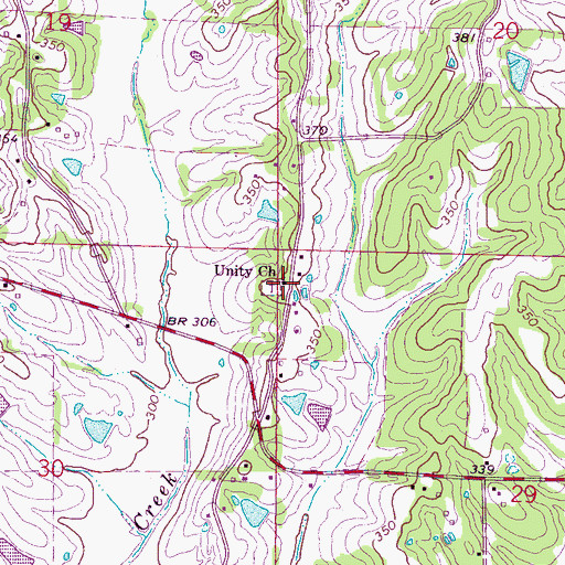 Topographic Map of Unity Church, MS