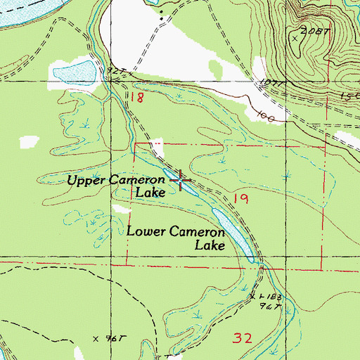 Topographic Map of Upper Cameron Lake, MS
