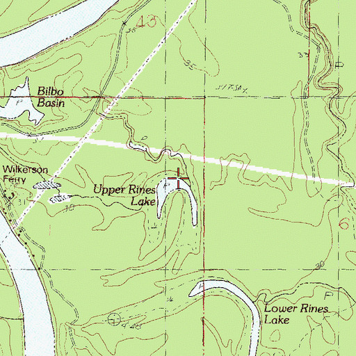 Topographic Map of Upper Rines Lake, MS