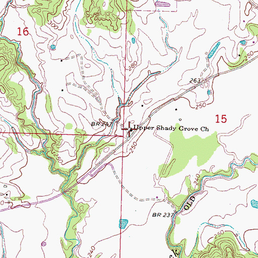 Topographic Map of Upper Shady Grove Church, MS