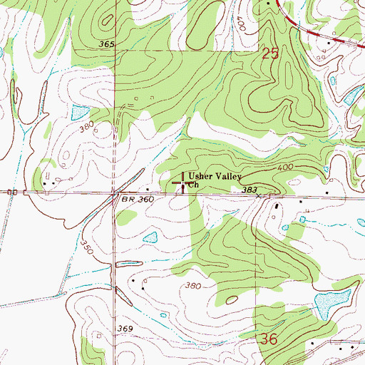 Topographic Map of Usher Valley Church, MS