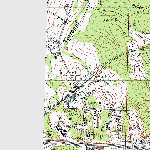 Topographic Map of Value, MS