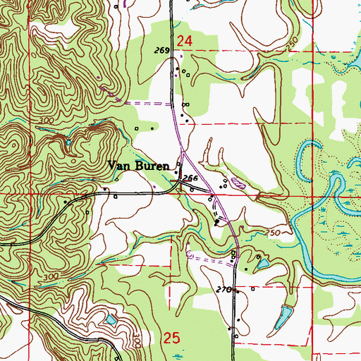 Topographic Map of Van Buren, MS