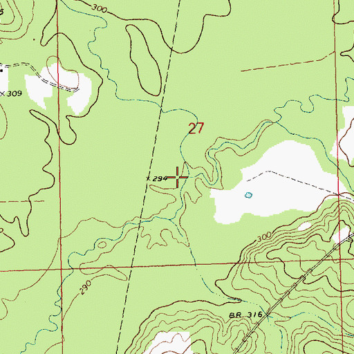 Topographic Map of Varnell Creek, MS
