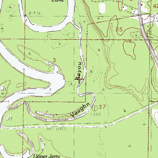 Topographic Map of Vaughn Bayou, MS