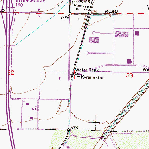 Topographic Map of Kyrene Gin, AZ