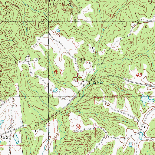 Topographic Map of Ventress Church, MS