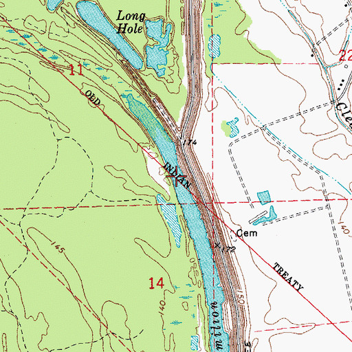 Topographic Map of Lake Vermilon, MS