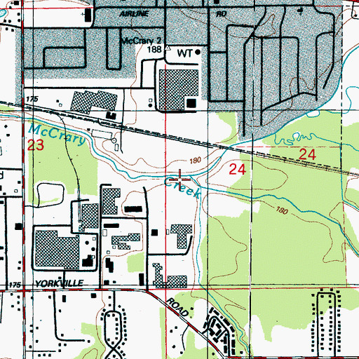 Topographic Map of Vernon Branch, MS