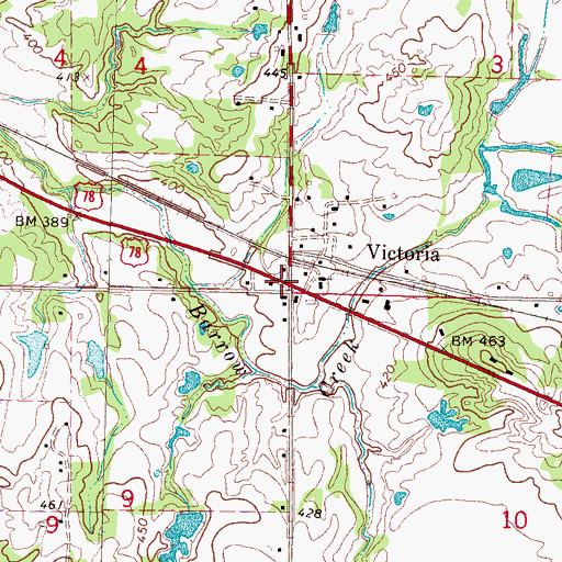 Topographic Map of Victoria, MS