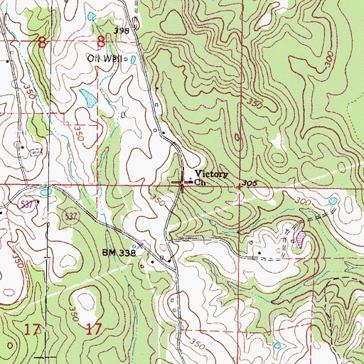 Topographic Map of Victory Missionary Baptist Church, MS