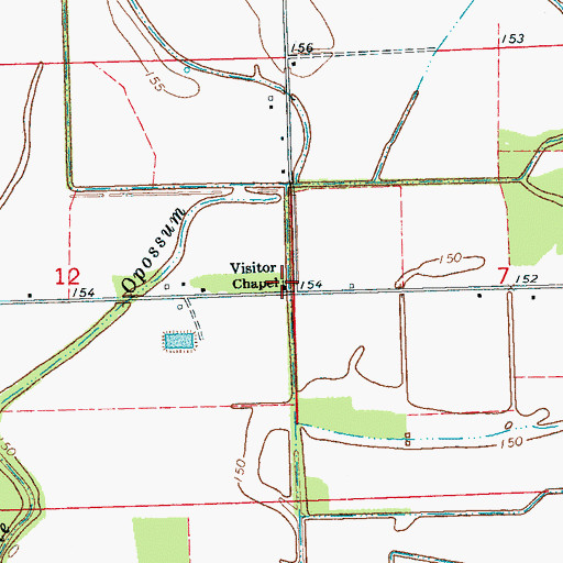 Topographic Map of Visitor Chapel, MS