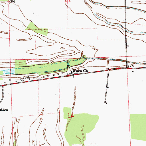 Topographic Map of Waco Church, MS