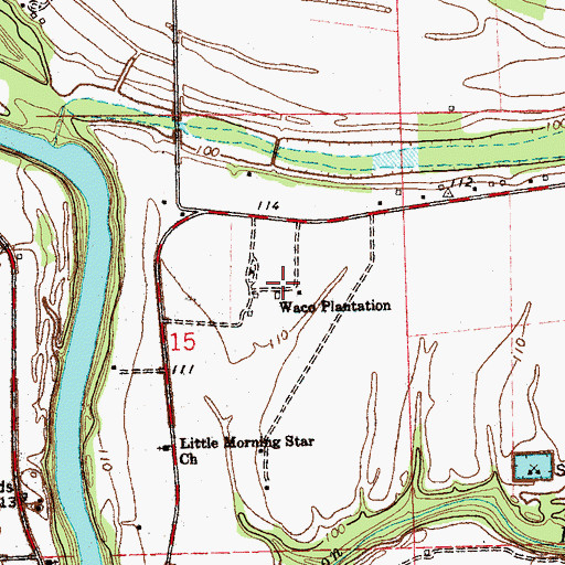 Topographic Map of Waco Plantation, MS