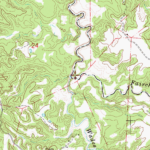 Topographic Map of Wades Bayou, MS