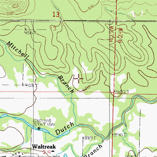 Topographic Map of Nebo School (historical), AR