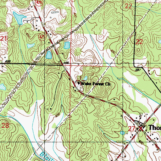 Topographic Map of Wake Forest Church, MS