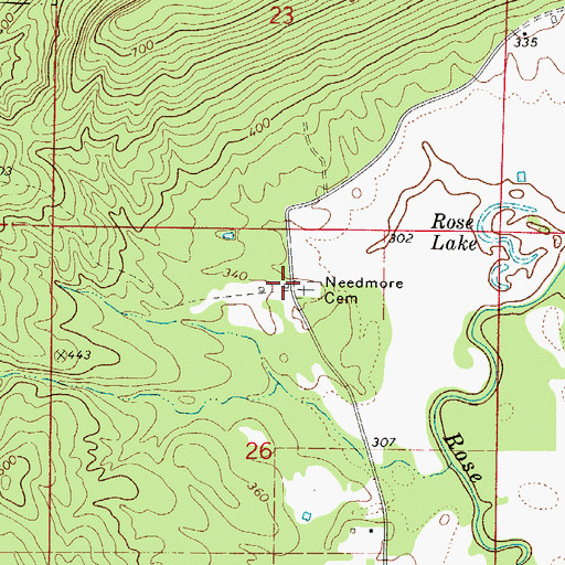 Topographic Map of Needmore School (historical), AR