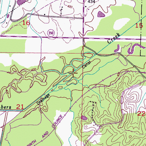Topographic Map of Waldrop Creek, MS