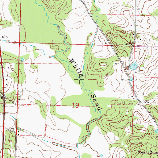 Topographic Map of Walker Branch, MS