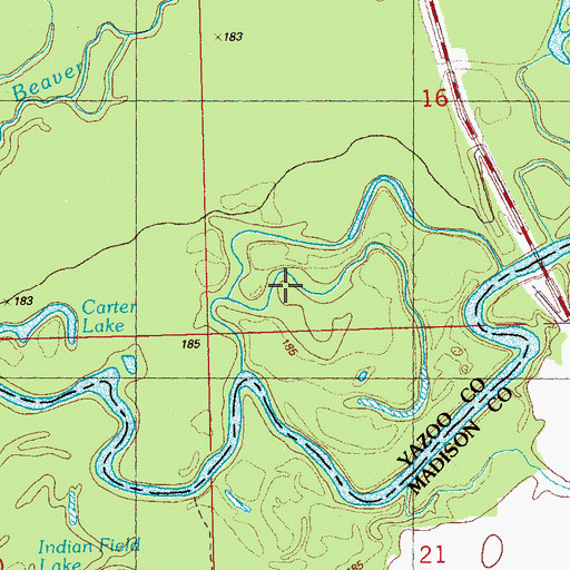 Topographic Map of Walker Lake, MS