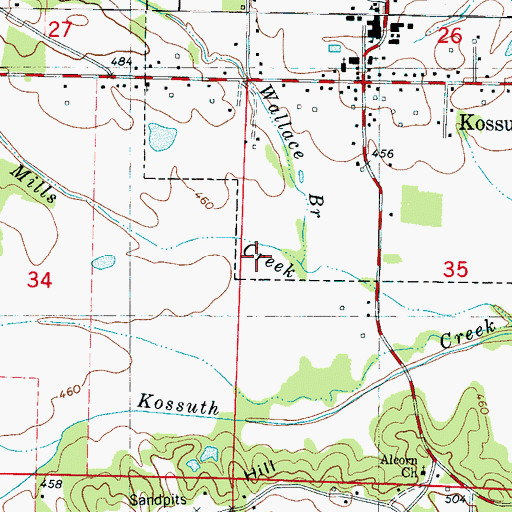 Topographic Map of Wallace Branch, MS