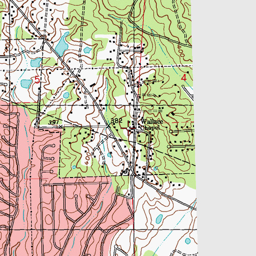 Topographic Map of Wallace Chapel, MS