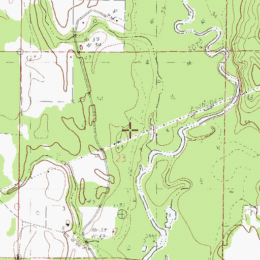Topographic Map of Wallace Creek, MS