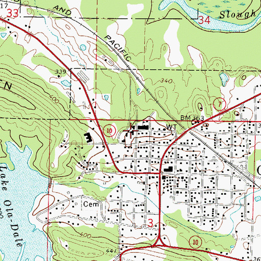 Topographic Map of Two Rivers Elementary School, AR