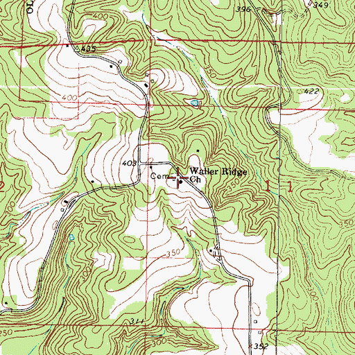 Topographic Map of Waller Ridge Church, MS