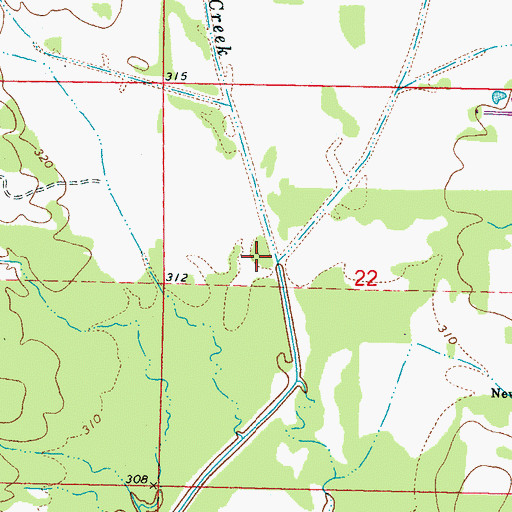 Topographic Map of Walnut Creek, MS