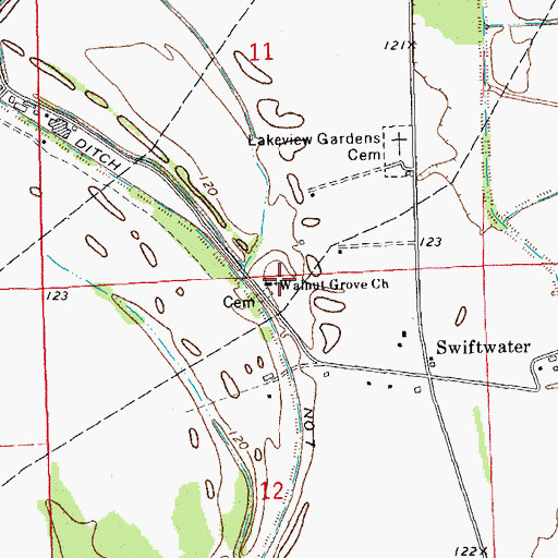 Topographic Map of Walnut Grove Church, MS