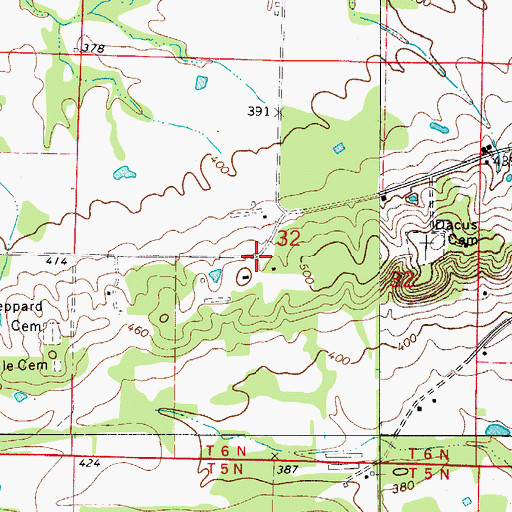 Topographic Map of Omega School (historical), AR